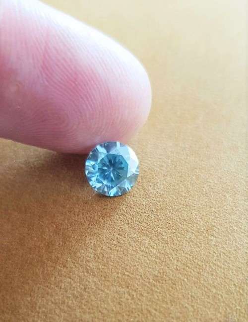 2.82cts Moissanite Intense Blue Round Excellent Cut Loose VVS1
