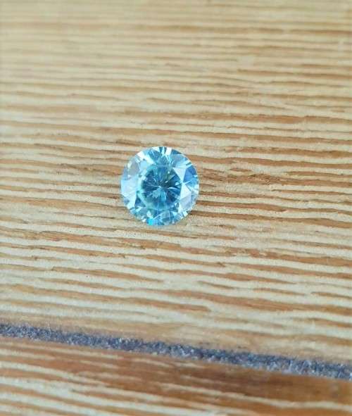 2.82cts Moissanite Intense Blue Round Excellent Cut Loose VVS1