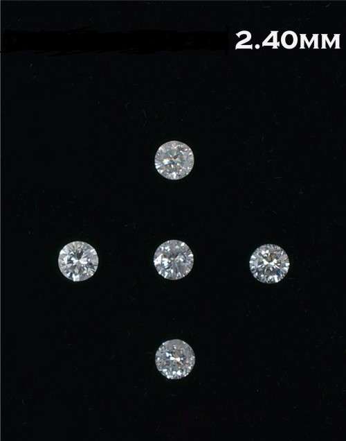 0.05Cts  MOISSANITE ROUND 2.4mm VVSI D BRILLIANT CUT