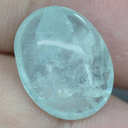 9.82Ct. Aquamarine Natural Oval Cabochon Greenish Blue Good Shinning!