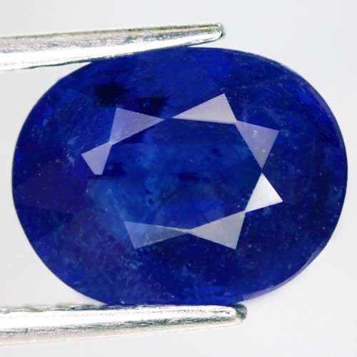 4.19Ct. Sapphire Natural Oval Cornflower Blue Color Good! Sparkling!