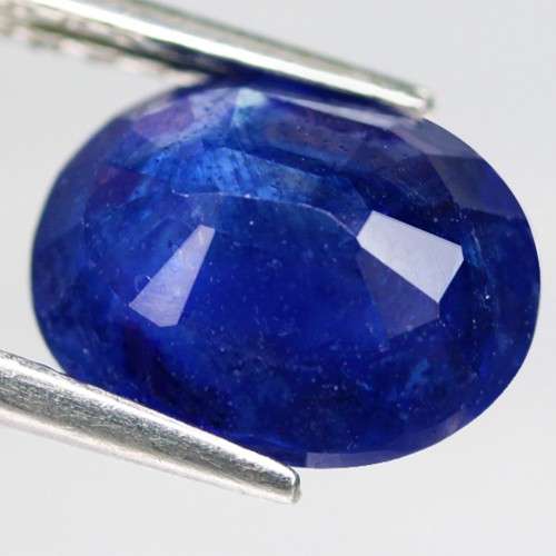 4.19Ct. Sapphire Natural Oval Cornflower Blue Color Good! Sparkling!