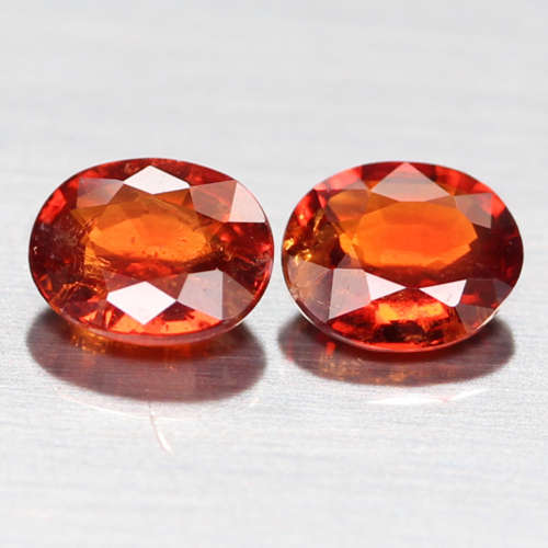 1.60Ct. Spessartite Natural Oval Reddish Orange**PAIR**Namibia