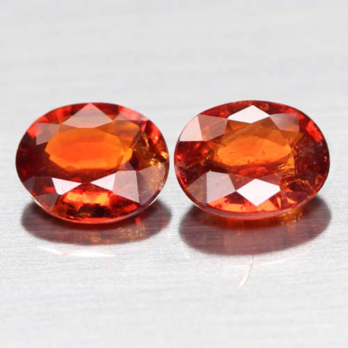 1.60Ct. Spessartite Natural Oval Reddish Orange**PAIR**Namibia