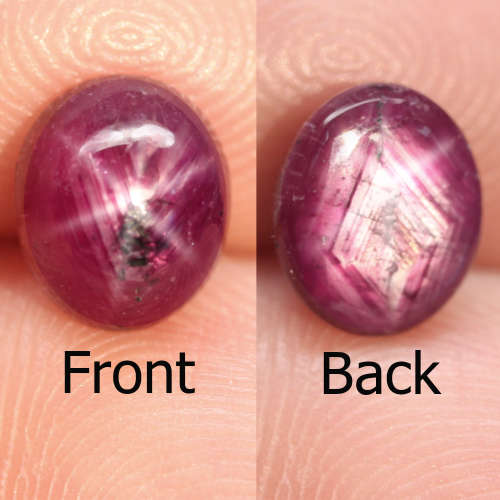3.03Ct. Star Ruby Natural Oval Cabochon Purplish Red 6 Rays
