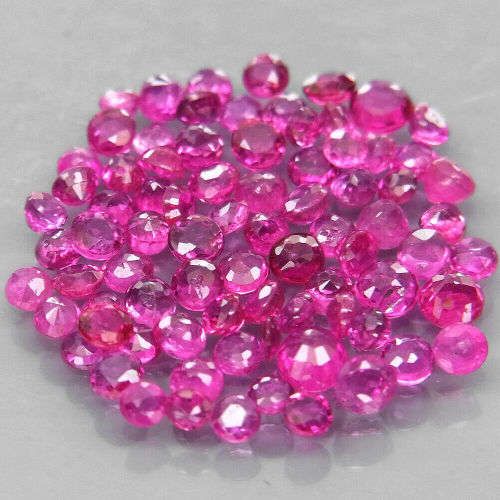 **Top Purplish Pink** Ruby  0.028Ct Round 1.4-2 mm. Rare! Thailand