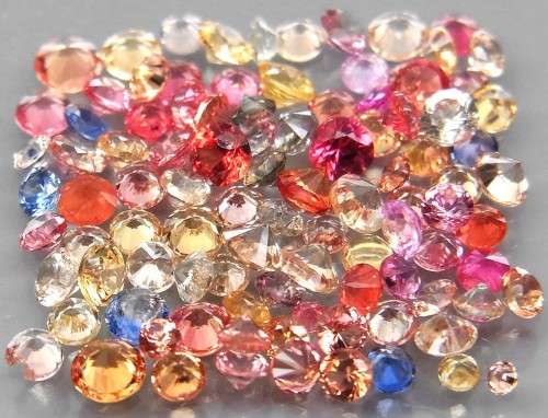 Fancy Color Sapphire 4Pcs/1.00Ct.Round Diamond Cut 1.3-2 mm.Beautiful Color!