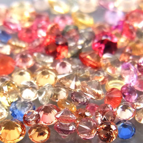 Fancy Color Sapphire 4Pcs/1.00Ct.Round Diamond Cut 1.3-2 mm.Beautiful Color!