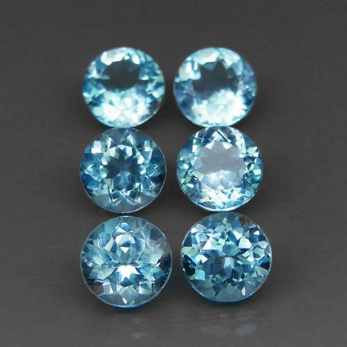 Baby Blue Topaz 2.32cts Round 8mm . Ravishing Color & Full Fire! Brazil