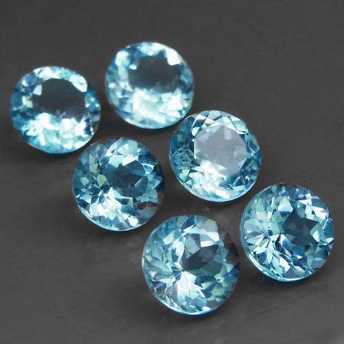 Baby Blue Topaz 2.32cts Round 8mm . Ravishing Color & Full Fire! Brazil