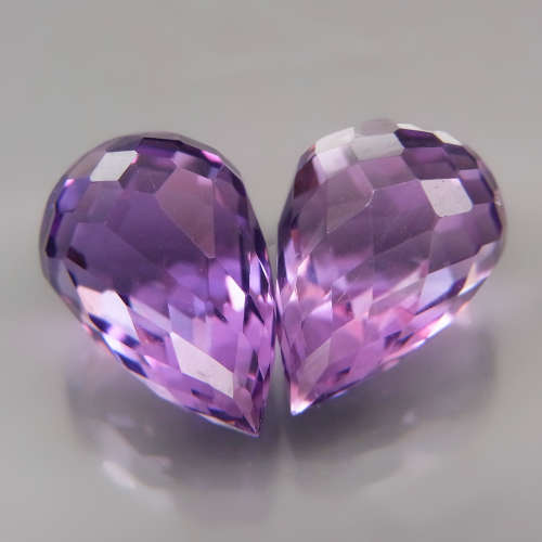 Amethyst Briolette Bolivia 2Pcs/5.95Ct. 10.5x7 to 11x7 mm.