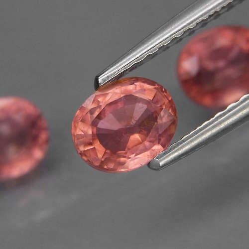 Padparadsha Tourmaline Oval 3Pcs/1.95Ct 5.5x5-6x5mm.Beautiful Color! Natural