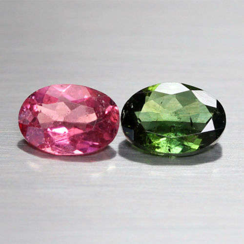 1.32Ct. Tourmaline Natural Oval Pink & Green Good Color Attractive!
