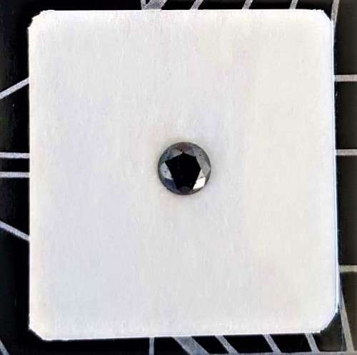 **CERTIFIED** BLACK DIAMOND 1.24 Cts JET BLACK ROUND NATURAL