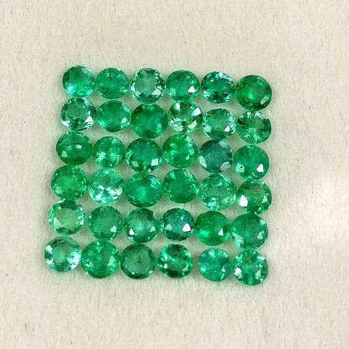 Emerald Round 2.5mm 1Pcs. Natural Green Columbian