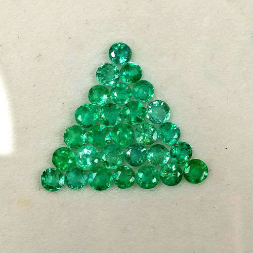 Emerald Round 2.5mm 1Pcs. Natural Green Columbian