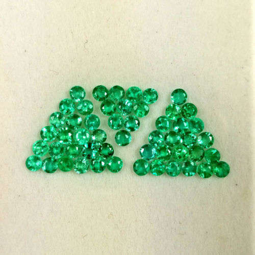 Emerald Round 2.5mm 1Pcs. Natural Green Columbian