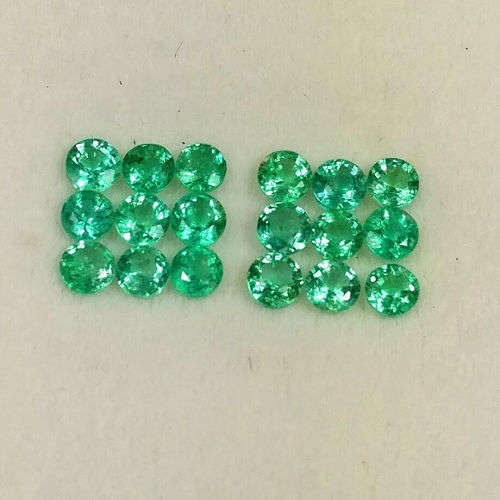 Emerald Round 2.5mm 1Pcs. Natural Green Columbian