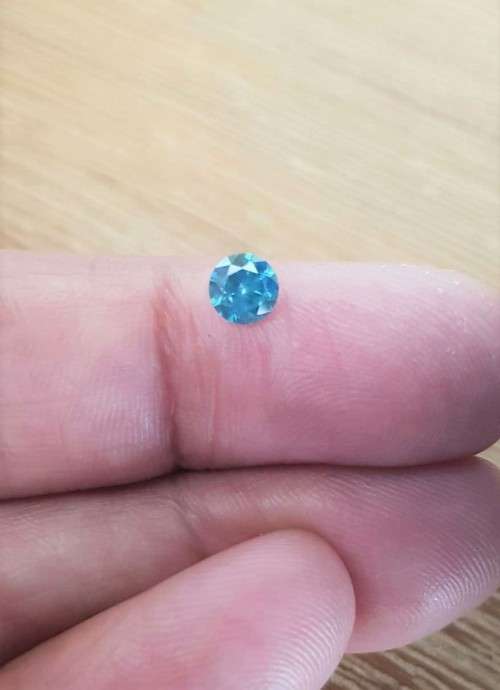 "CERTIFIED" Diamond  0.50Cts SI1  Round Greenish Blue Loose Natural Diamond
