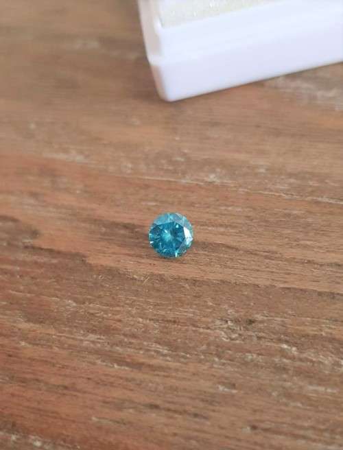 "CERTIFIED" Diamond  0.51Cts  VS2 Round Vivid Blue Loose Natural Diamond
