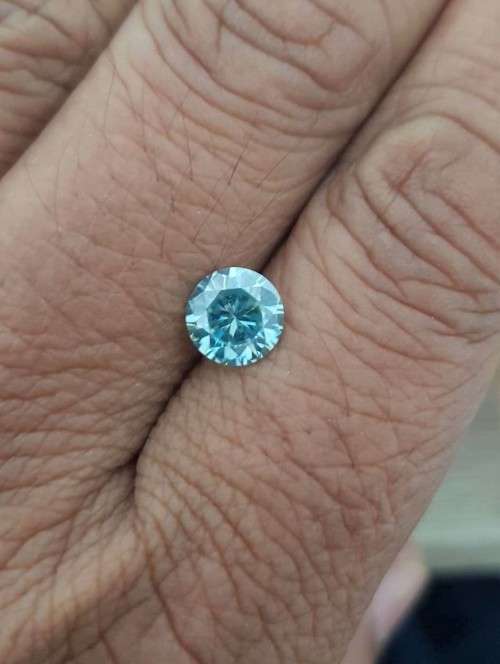 1.51ct S VVS1 Intense Blue Round Excellent Cut Loose Moissanite