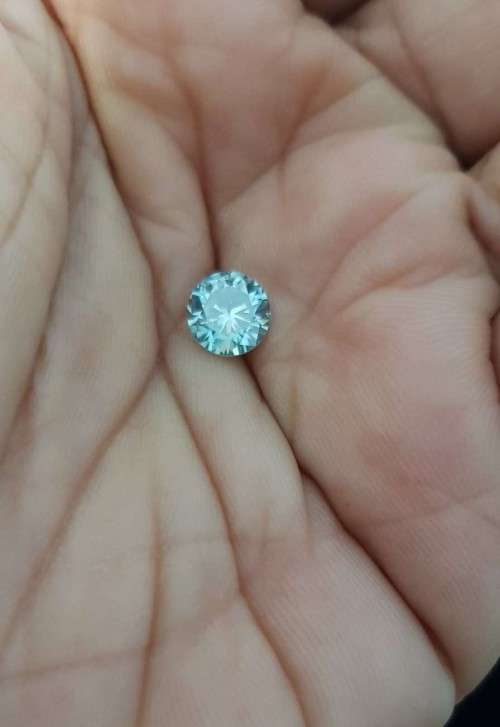 1.51ct S VVS1 Intense Blue Round Excellent Cut Loose Moissanite