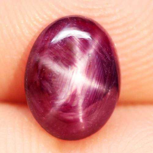 2.95Ct. Star Ruby Natural Oval Cabochon Purplish Red 6 Rays Amazing Madagascar