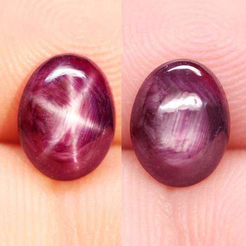 2.95Ct. Star Ruby Natural Oval Cabochon Purplish Red 6 Rays Amazing Madagascar