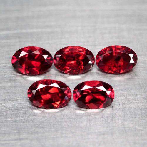 2.69Ct. Rhodolite  Oval 5Pces Hot Pink Purple Good Color Garnet Natural