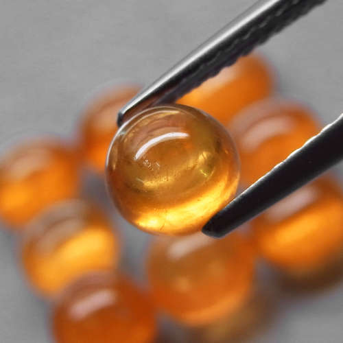 Spessartite Garnet 9Pcs/9.86Ct.Round Cabochon 5 mm.Fanta Orange Namibian
