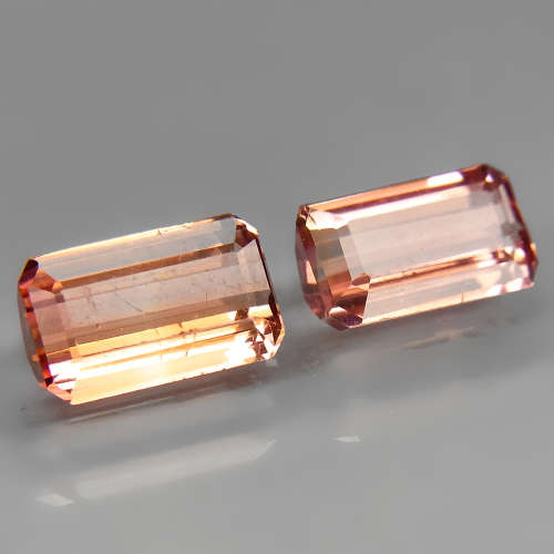Pink Tourmaline 2Pcs/1.60Ct.Emerald Cut .Beautiful Color! Natural