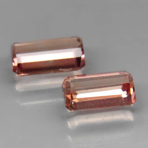 Pink Tourmaline 2Pcs/1.60Ct.Emerald Cut .Beautiful Color! Natural