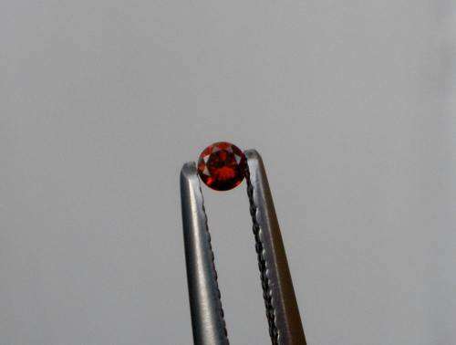 Diamond Round 0.08Cts  2.7 MM VS1 Cognac Red Loose CERTIFIED Diamond