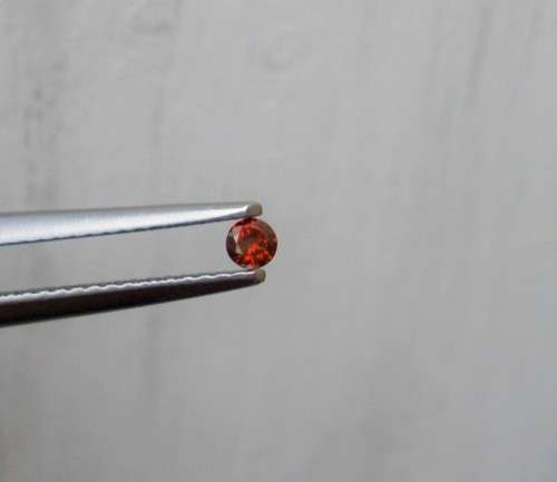 Diamond Round 0.08Cts  2.7 MM VS1 Cognac Red Loose CERTIFIED Diamond