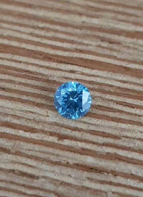 "CERTIFIED" Diamond 0.32Cts  Round Vivid  Blue Loose Natural Diamond
