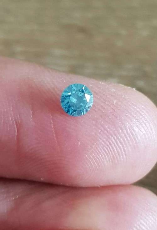 "CERTIFIED" Diamond 0.32Cts  Round Vivid  Blue Loose Natural Diamond