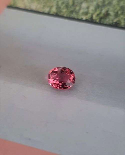 **Certified**1.57Ct. Tourmaline  Oval Top Hot Pink Very Good Color & Full Fire! Natural