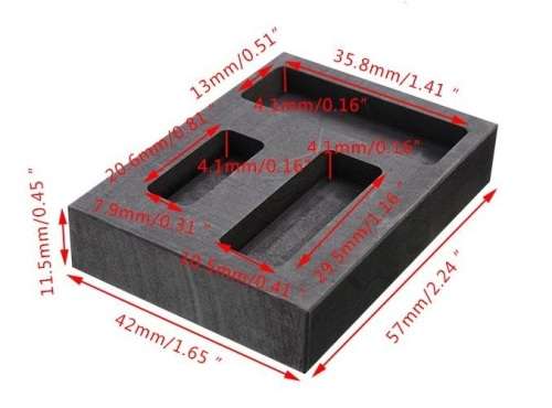 GOLD Crucible Graphite Ingot Bar Combo Melting Metal Bar Molds Melting Ingot Casting