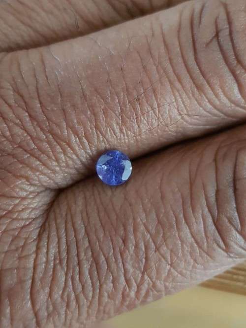 Purplish Blue Tanzanite 0.88cts Round Ravishing Colour Natural