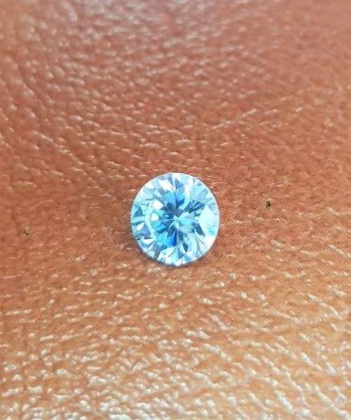 1.06ct Moissanite Fancy Light Blue Round Brilliant Cut Loose VVS2