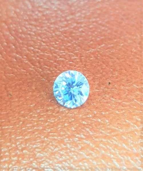 1.05ct Moissanite Fancy Light Blue Round Brilliant Cut Loose VVS2