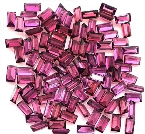 Rhodolite Garnet 1Pcs/0.20Ct Baguette 2x4 mm. Cherry Pink Ravishing Color