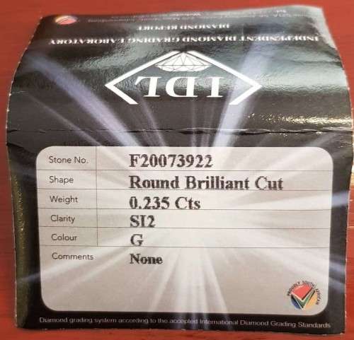 0.235 Cts CERTIFIED DIAMOND  SPARKLING  WHITE COLOR NATURAL