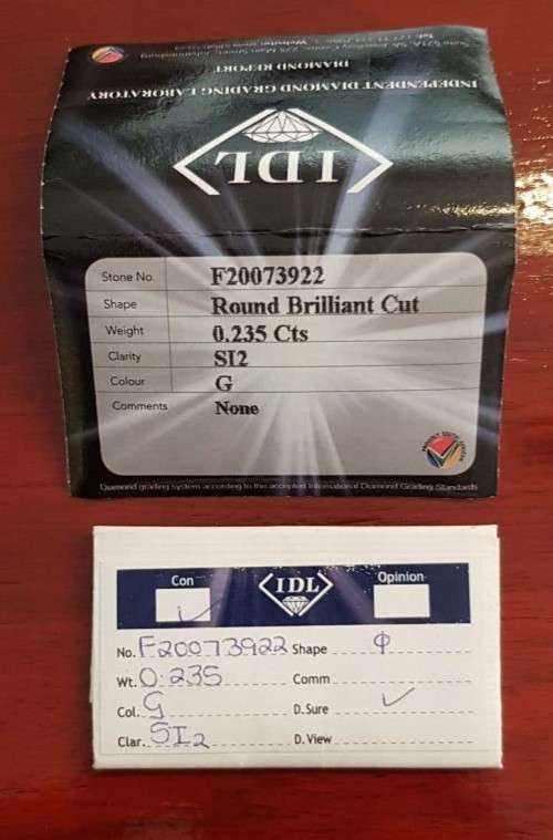 0.235 Cts CERTIFIED DIAMOND  SPARKLING  WHITE COLOR NATURAL