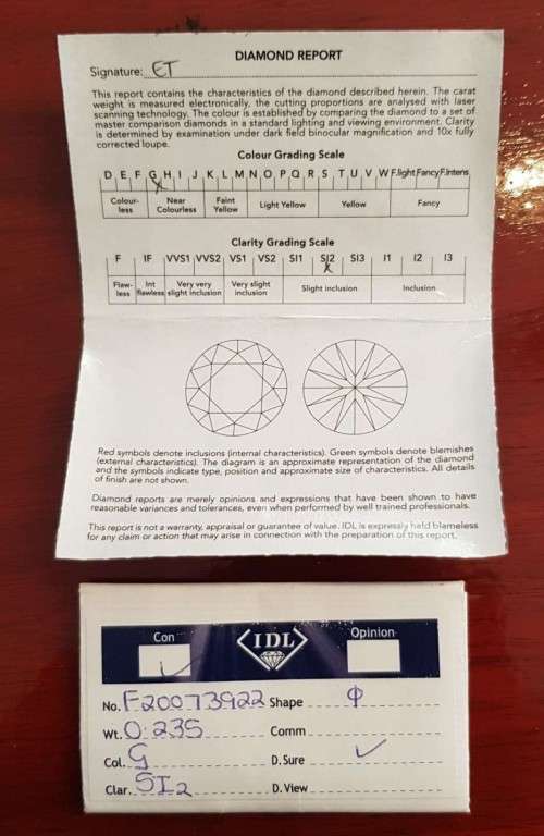 0.235 Cts CERTIFIED DIAMOND  SPARKLING  WHITE COLOR NATURAL