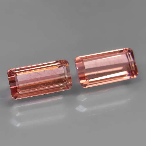 Pink Tourmaline 1.80Ct.PAIR! Emerald Cut 7.5x4 mm