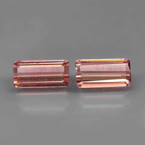 Pink Tourmaline 1.80Ct.PAIR! Emerald Cut 7.5x4 mm