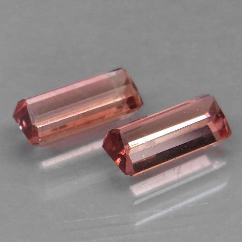 Pink Tourmaline 1.80Ct.PAIR! Emerald Cut 7.5x4 mm