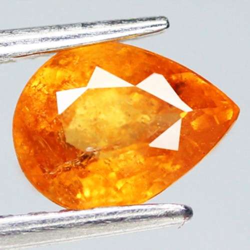 1.34Ct.Spessartite Pear Facet Fanta Orange Unheated Namibia Natural
