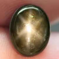 4.98Ct. Sapphire Natural Oval Cabochon Golden Black 6 Rays Amazing
